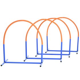 PawHut 4 Piece Dog Agility Course for Senior Dogs with Carry Bag Outdoor Use Blue